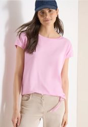 Kurzarm Shirt mit Boatneck und Raffung