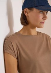 Kurzarm Shirt mit Boatneck und Raffung