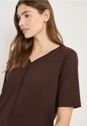 Kurzarm T-Shirt im Tunika-Look