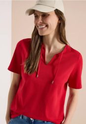 Kurzarm Shirt mit Split Neck