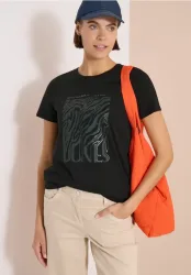 Cecil Kurzarmshirt Sommershirt mit Folienprint