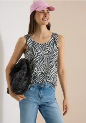 Top mit Rundhals und Smokdetail