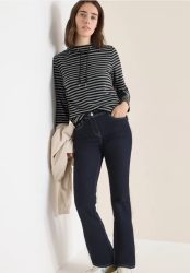 Gestreiftes Funnelneck Shirt