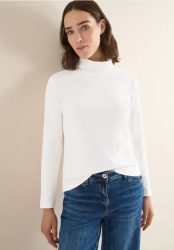 Langarmshirt in Rippstruktur