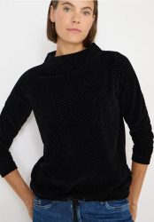 Strukturshirt mit Funnelneck