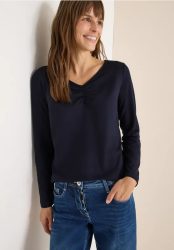 Basic Shirt mit Raffung