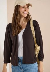 Offene Jacke in Unifarbe mit 3/4
