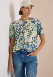 Cecil Kurzarmshirt Sommershirt mit Boat Neck und Print
