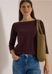 Basic Shirt mit U-Boot-Ausschnitt