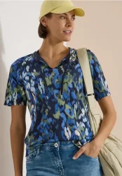 Cecil Kurzarmshirt Sommershirt im Tunika-Look mit grafischem Muster