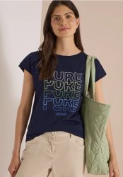 Cecil Kurzarmshirt Sommershirt mit Boat Neck und Frontprint