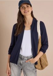 Langarm Jacke mit Rundhals und Zipper