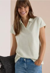 Kurzarm Poloshirt mit Streifenstruktur