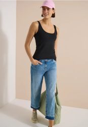 Longtop mit Rundhals in Unifarbe