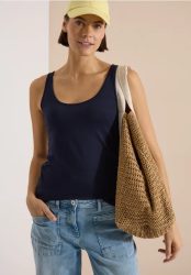 Longtop mit Rundhals in Unifarbe