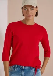 3/4-Arm Shirt mit Rundhals in Unifarbe