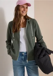Langarm Jacke mit Kapuze und Struktur