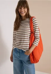 Basic Shirt mit Boat Neck und Streifen