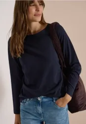 Langarm Shirt mit U-Boot-Ausschnitt