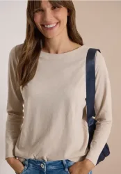 Langarm Shirt mit U-Boot-Ausschnitt