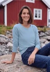 Langarm Shirt mit U-Boot-Ausschnitt