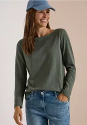 Langarm Shirt mit U-Boot-Ausschnitt