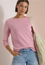 Langarm Shirt mit U-Boot-Ausschnitt
