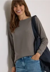 Langarm Shirt mit U-Boot-Ausschnitt