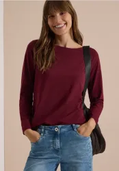 Langarm Shirt mit U-Boot-Ausschnitt
