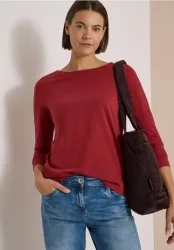 Langarm Shirt mit U-Boot-Ausschnitt