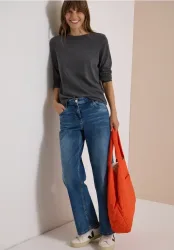 Langarm Shirt mit U-Boot-Ausschnitt
