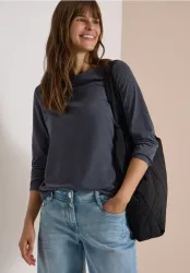 Langarm Shirt mit U-Boot-Ausschnitt