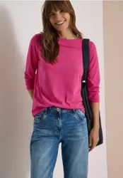 Langarm Shirt mit U-Boot-Ausschnitt