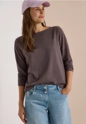 Langarm Shirt mit U-Boot-Ausschnitt