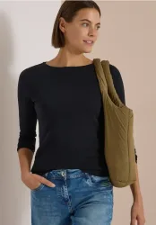 Langarm Shirt mit U-Boot-Ausschnitt