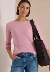 Langarm Shirt mit U-Boot-Ausschnitt