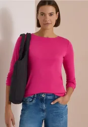 Langarm Shirt mit U-Boot-Ausschnitt