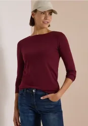 Langarm Shirt mit U-Boot-Ausschnitt