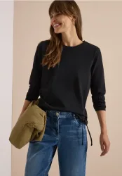 Langarm Shirt mit Rundhals und Tunnelzug