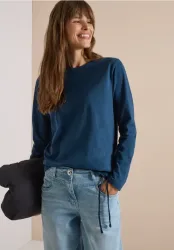 Langarm Shirt mit Rundhals und Tunnelzug