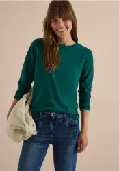 Langarm Shirt mit Rundhals und Tunnelzug