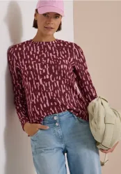 Langarm Shirt mit Rundhals und Print