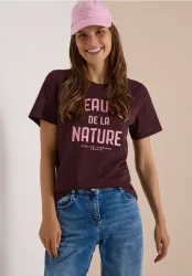 T-Shirt mit Rundhals und Wording