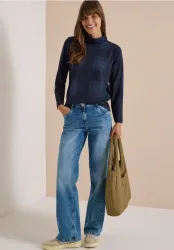 Langarm Shirt mit Turtle Neck und Muster