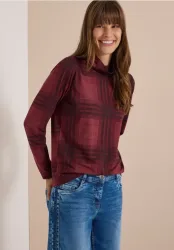 Langarm Shirt mit Turtle Neck und Muster