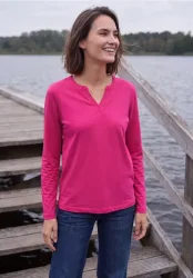 Shirt mit Split Neck im Tunika-Look