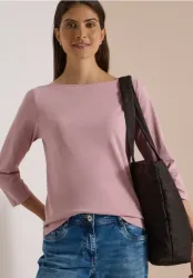 Basic Shirt mit U-Boot-Ausschnitt