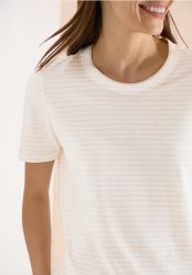 Kurzarm Shirt mit Rundhals und Streifen