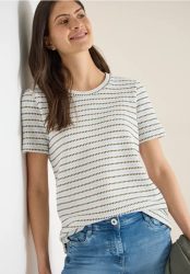 Kurzarm Shirt mit Rundhals und Struktur