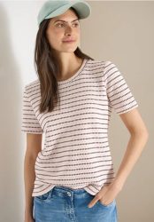 Kurzarm Shirt mit Rundhals und Struktur